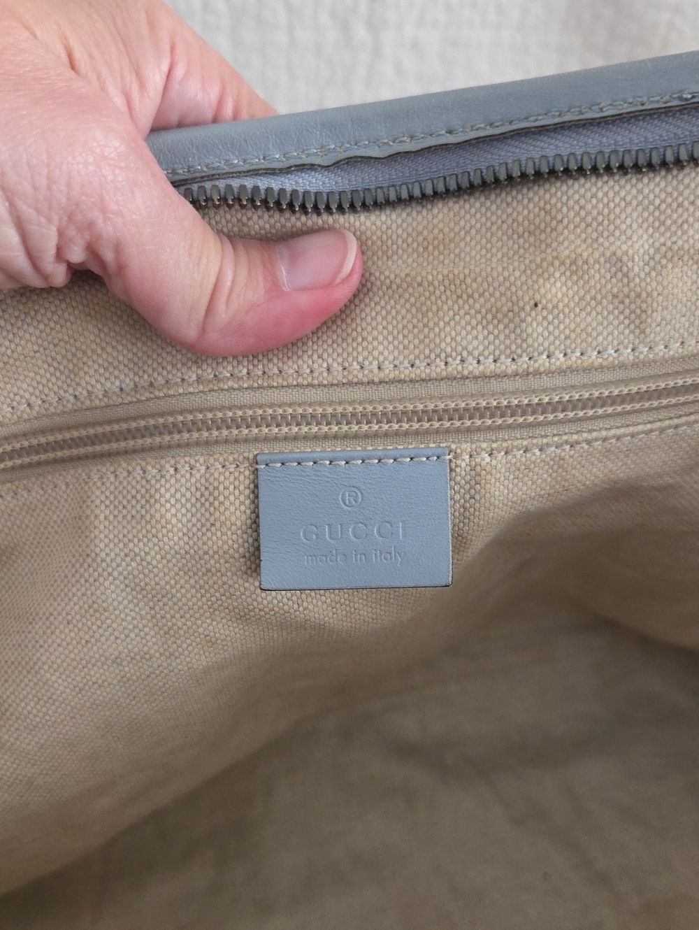 Gucci Flora Knight Canvas Light Blue Women's Two way - Picture 14 of 15